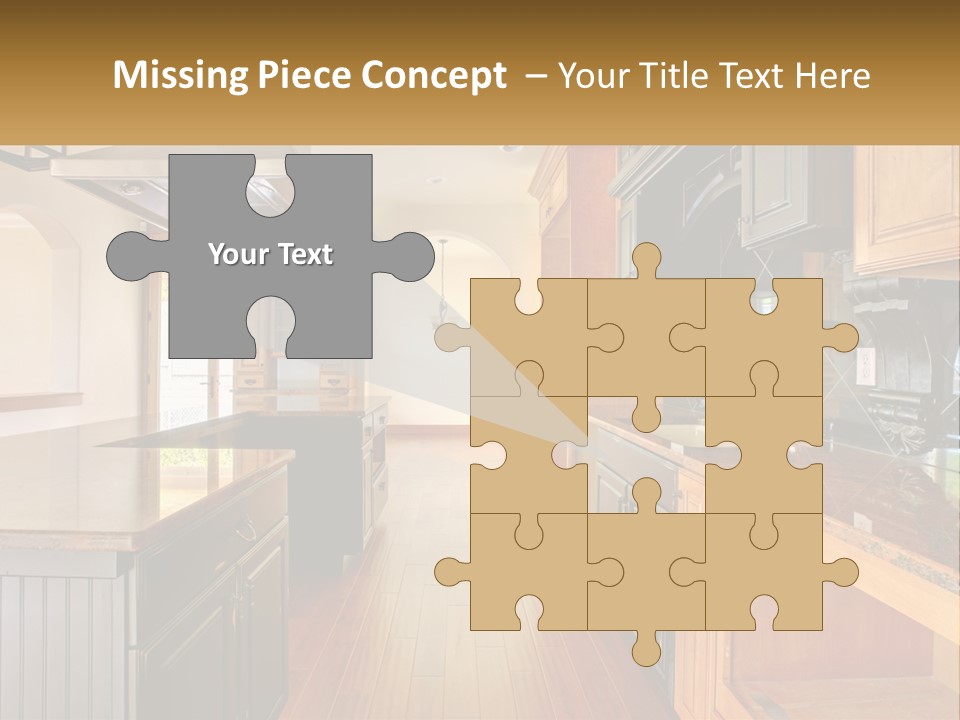 Interior Of A Large Kitchen PowerPoint Template