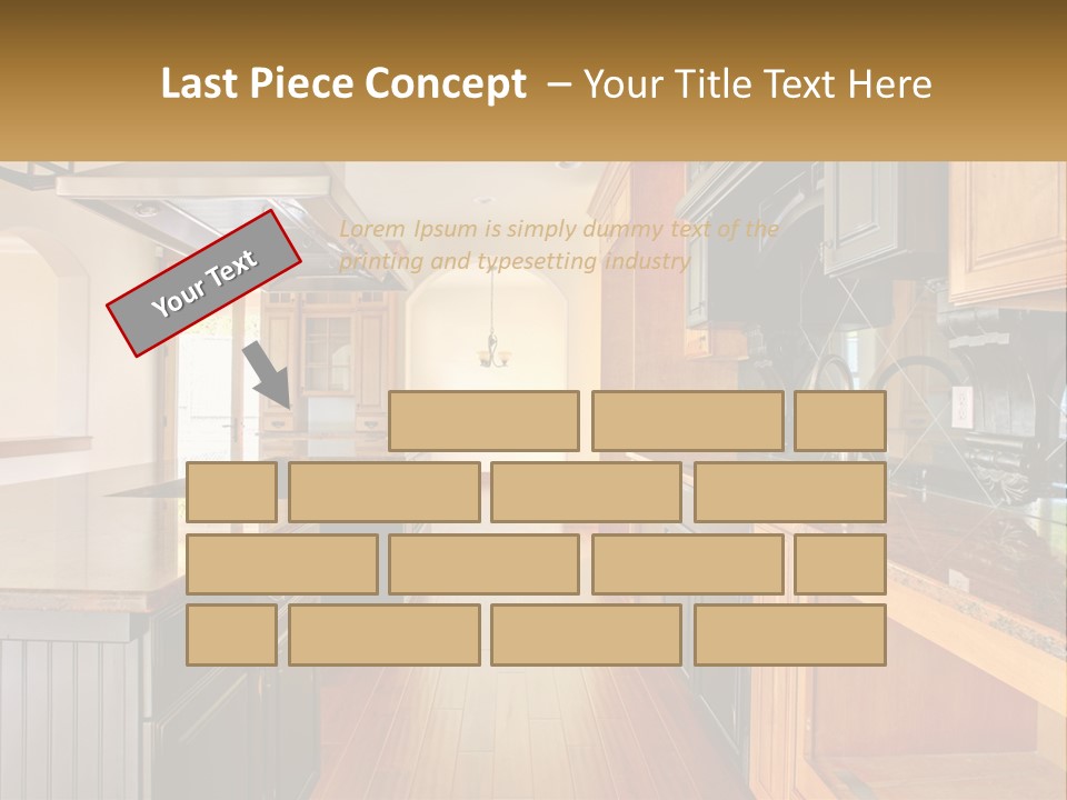 Interior Of A Large Kitchen PowerPoint Template