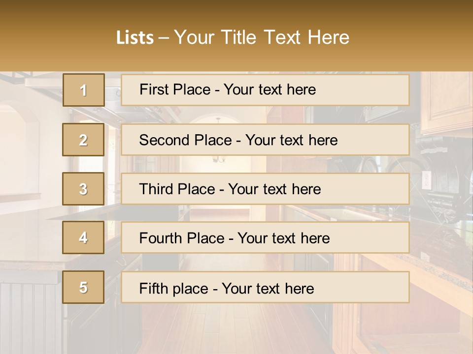 Interior Of A Large Kitchen PowerPoint Template