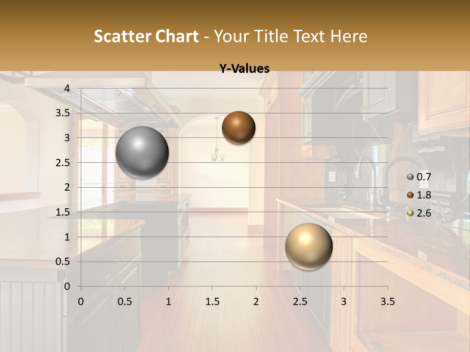 Interior Of A Large Kitchen PowerPoint Template