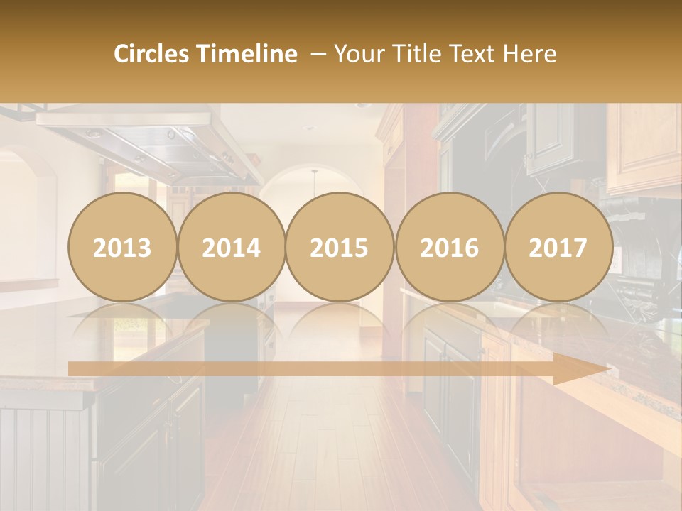 Interior Of A Large Kitchen PowerPoint Template