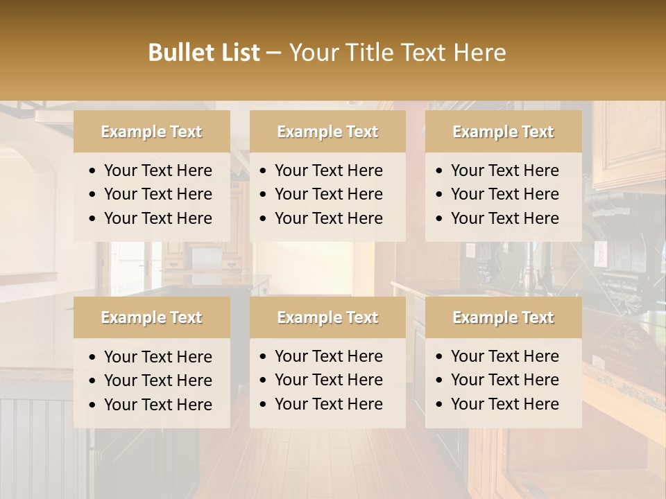 Interior Of A Large Kitchen PowerPoint Template
