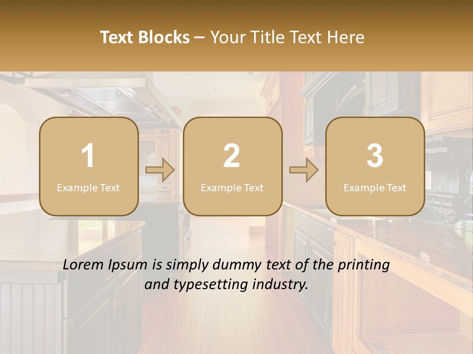 Interior Of A Large Kitchen PowerPoint Template