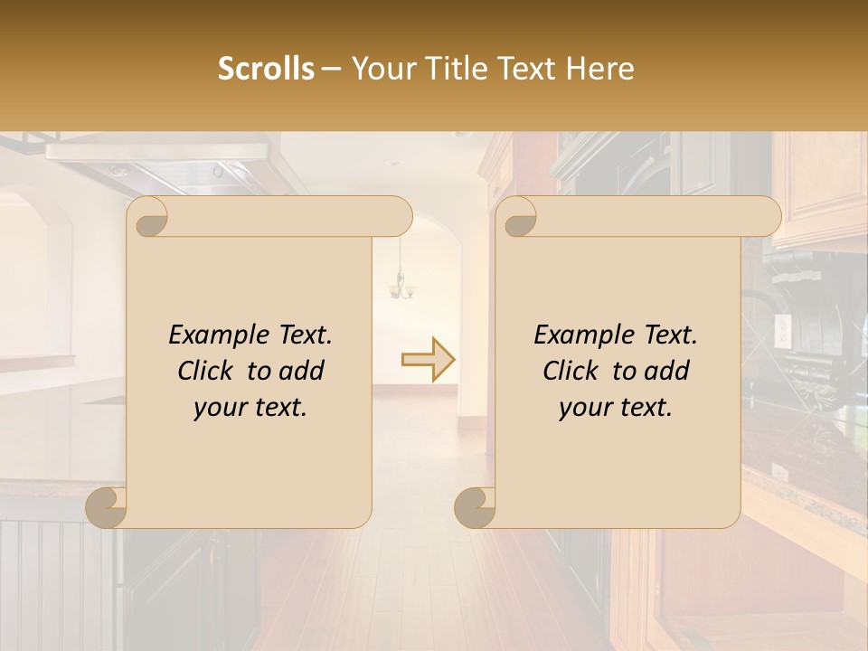 Interior Of A Large Kitchen PowerPoint Template
