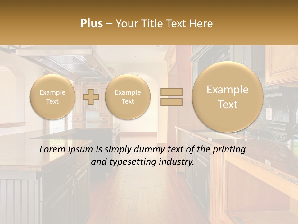 Interior Of A Large Kitchen PowerPoint Template