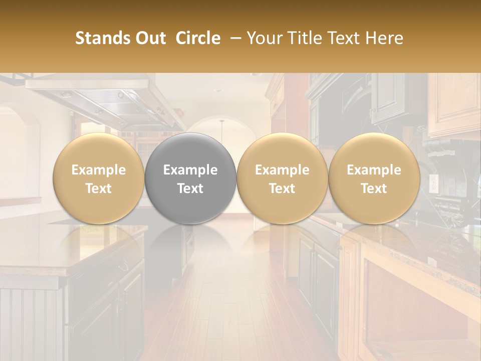 Interior Of A Large Kitchen PowerPoint Template