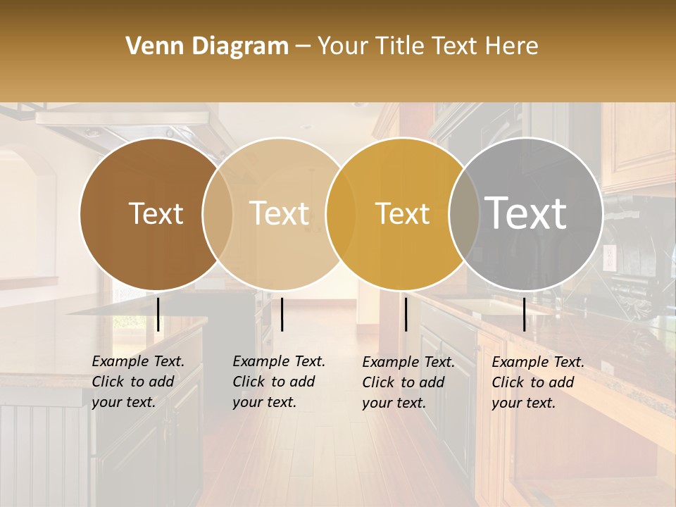 Interior Of A Large Kitchen PowerPoint Template