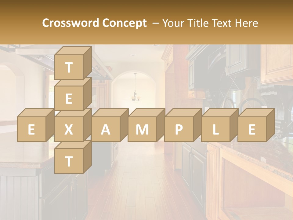 Interior Of A Large Kitchen PowerPoint Template