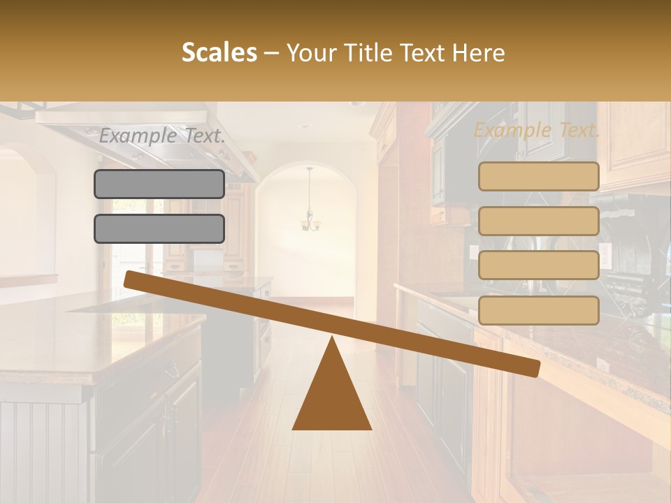 Interior Of A Large Kitchen PowerPoint Template