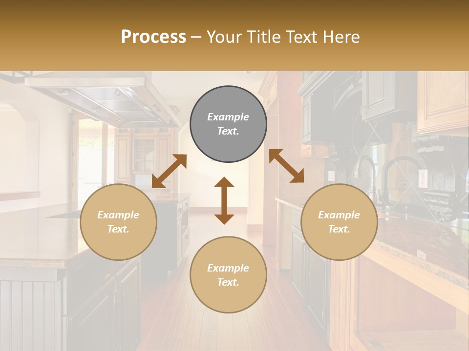 Interior Of A Large Kitchen PowerPoint Template