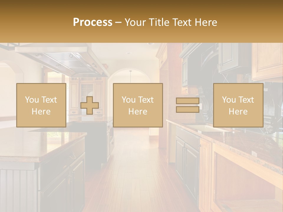 Interior Of A Large Kitchen PowerPoint Template
