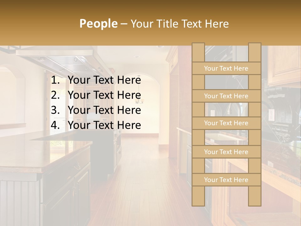 Interior Of A Large Kitchen PowerPoint Template