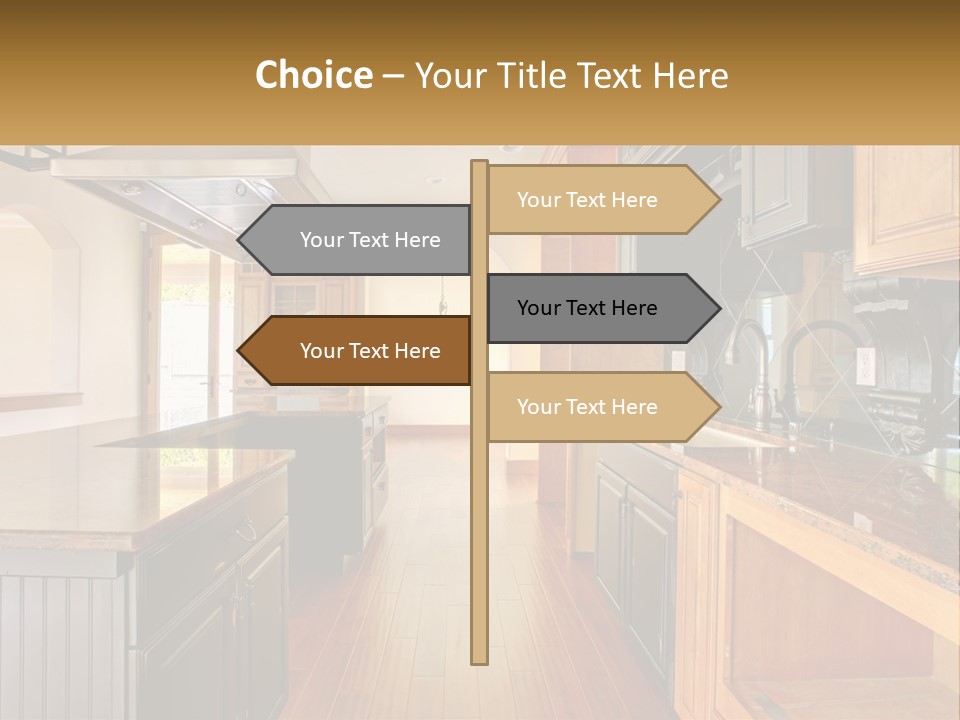Interior Of A Large Kitchen PowerPoint Template