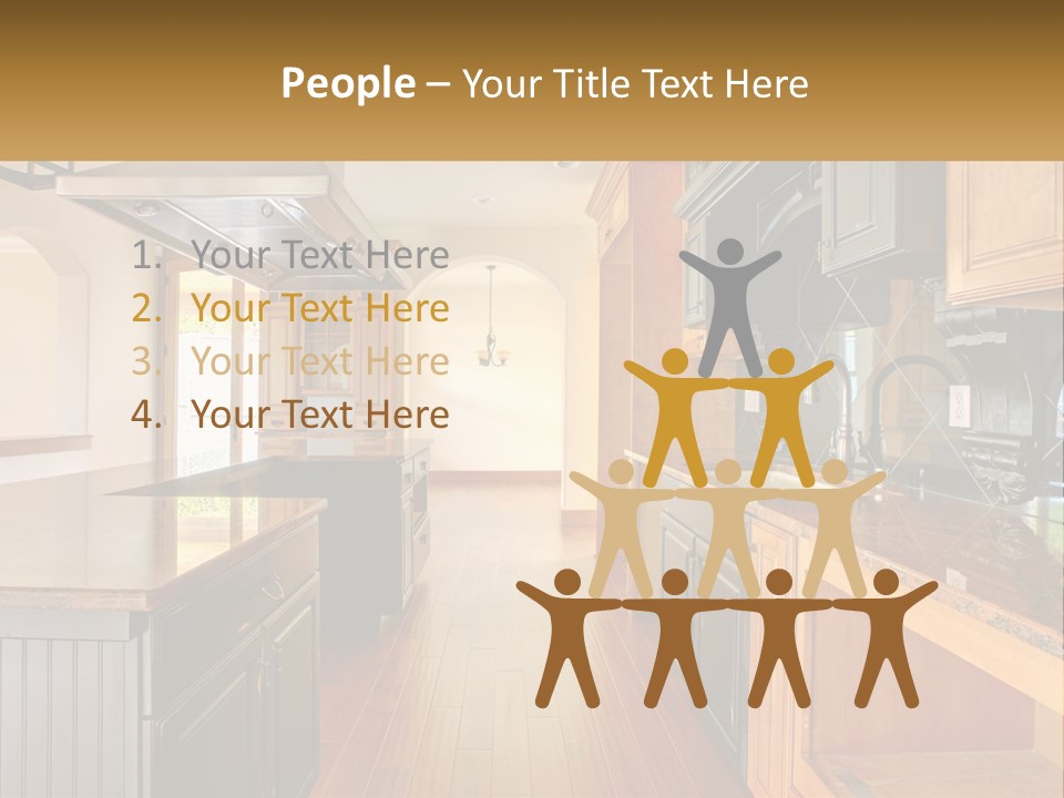 Interior Of A Large Kitchen PowerPoint Template