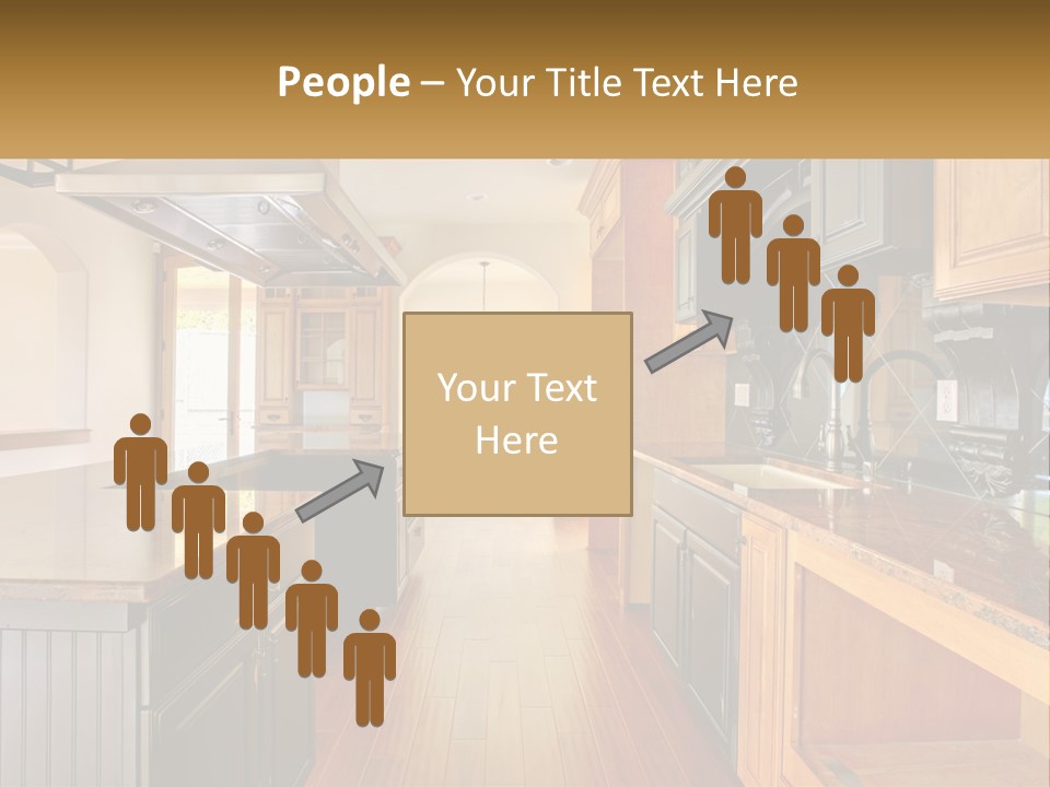 Interior Of A Large Kitchen PowerPoint Template