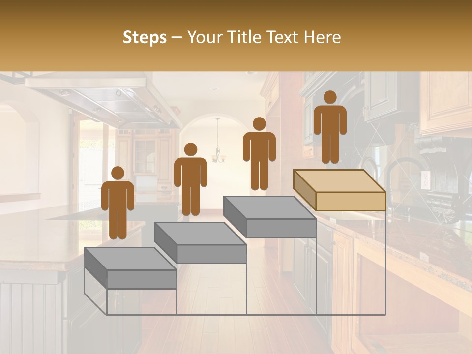 Interior Of A Large Kitchen PowerPoint Template