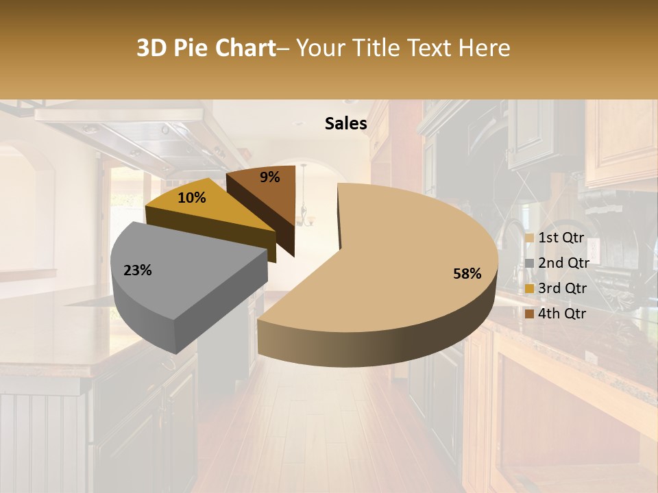 Interior Of A Large Kitchen PowerPoint Template
