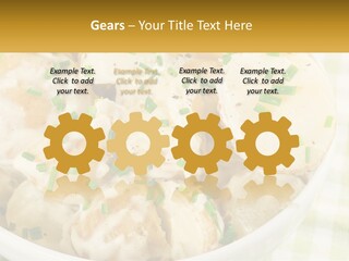 Young Potatoes With Sour Cream PowerPoint Template