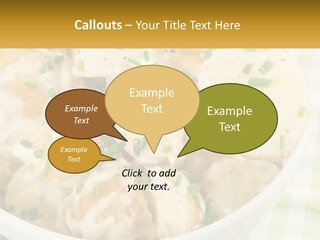 Young Potatoes With Sour Cream PowerPoint Template