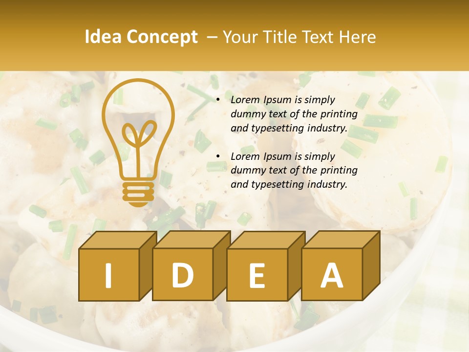 Young Potatoes With Sour Cream PowerPoint Template