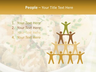 Young Potatoes With Sour Cream PowerPoint Template