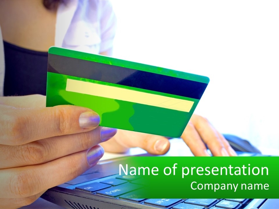 Payment On The Internet By Card PowerPoint Template