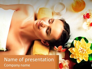 Girl On A Relaxing Massage PowerPoint Template