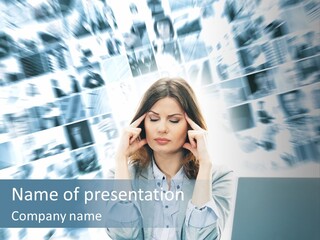 Headache In Women PowerPoint Template