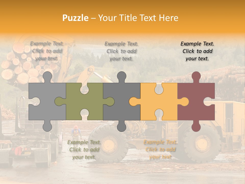 Tractor Loading Forest PowerPoint Template