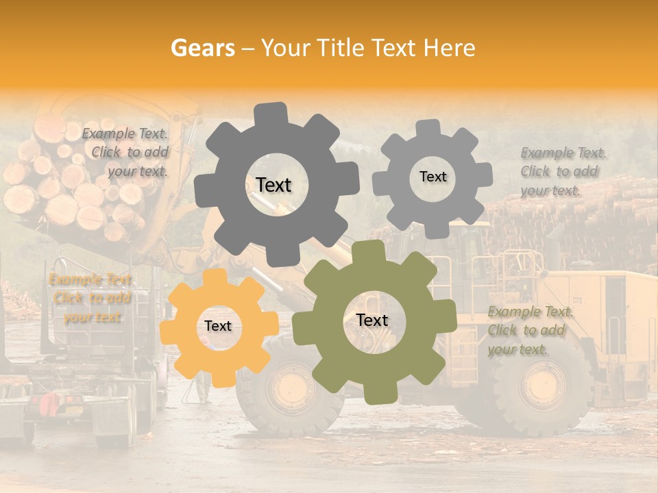 Tractor Loading Forest PowerPoint Template