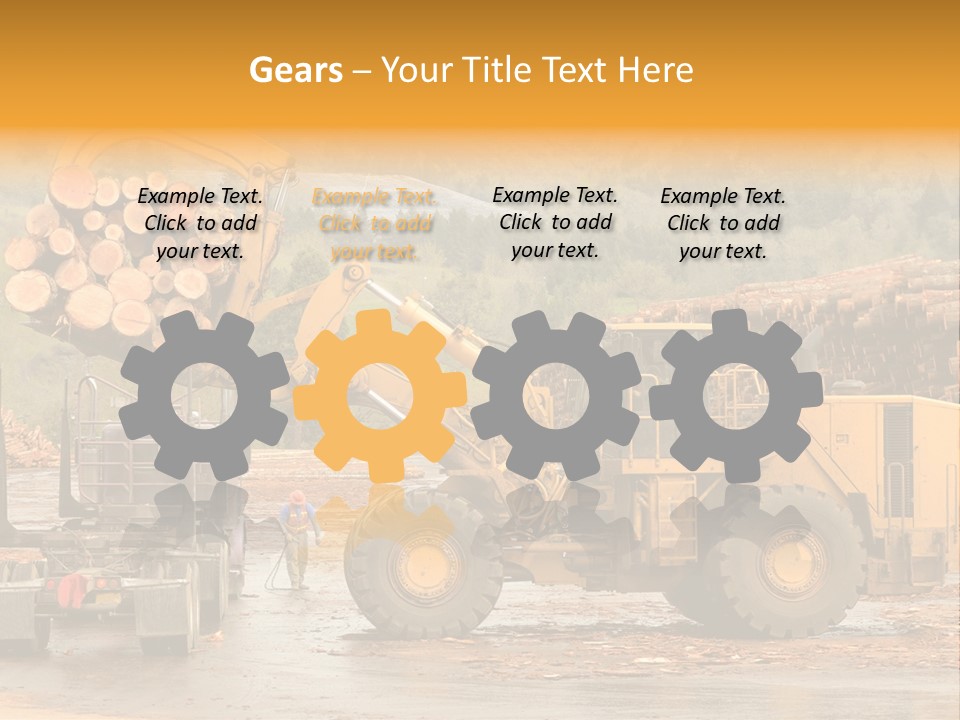 Tractor Loading Forest PowerPoint Template