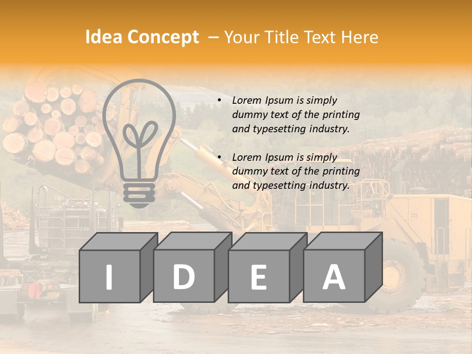 Tractor Loading Forest PowerPoint Template