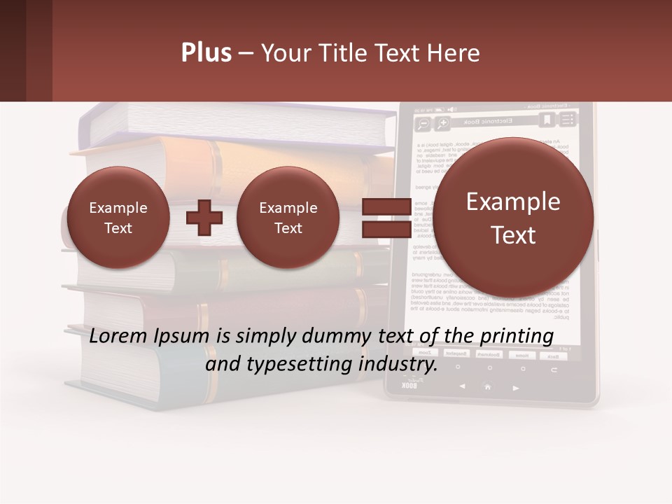 Comparison Of Paper Books And E-Books PowerPoint Template
