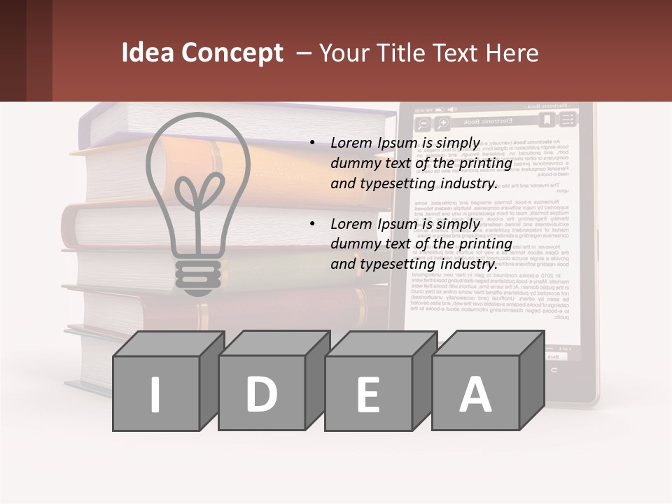 Comparison Of Paper Books And E-Books PowerPoint Template