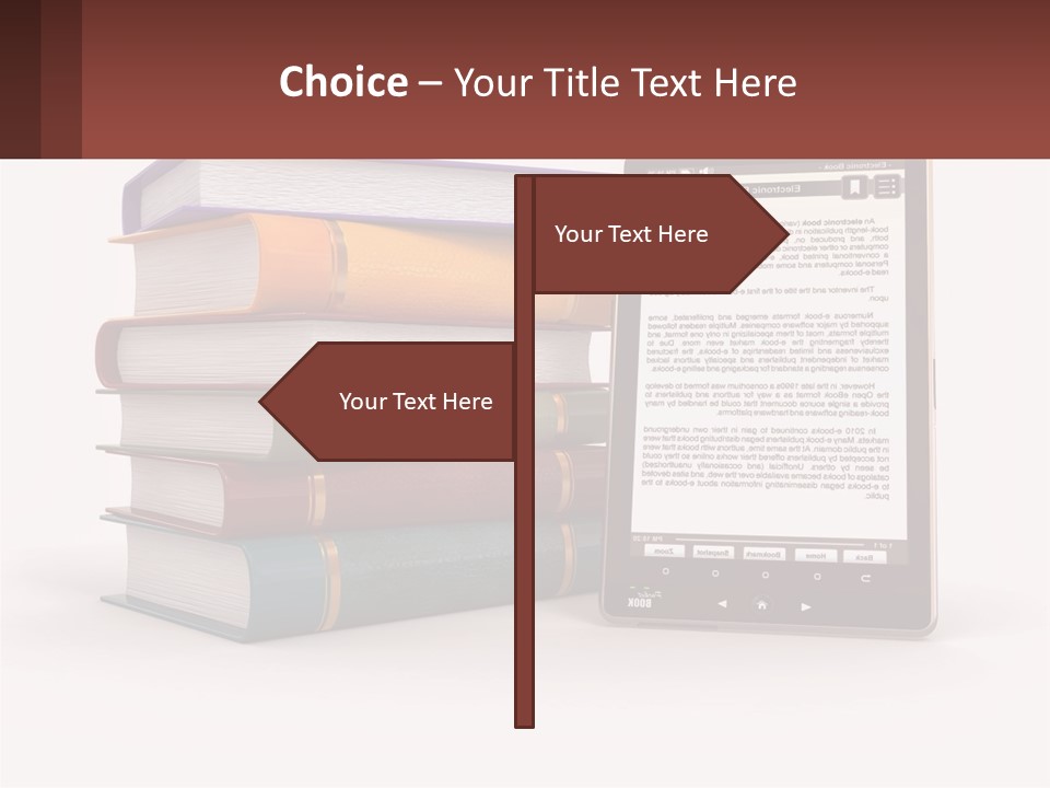 Comparison Of Paper Books And E-Books PowerPoint Template