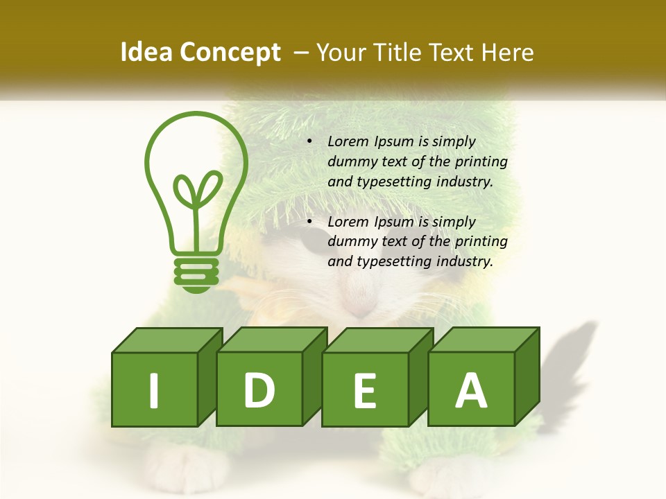 Cat In A Frog Costume PowerPoint Template