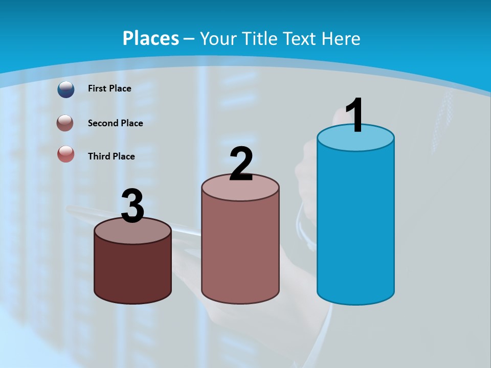 Man With A Tablet PowerPoint Template