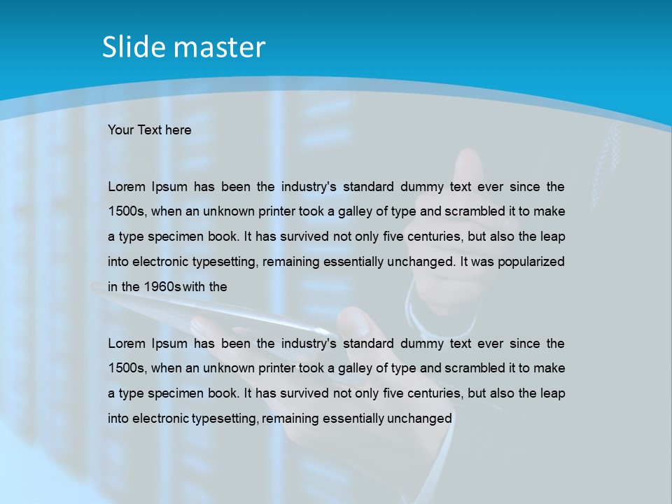 Man With A Tablet PowerPoint Template