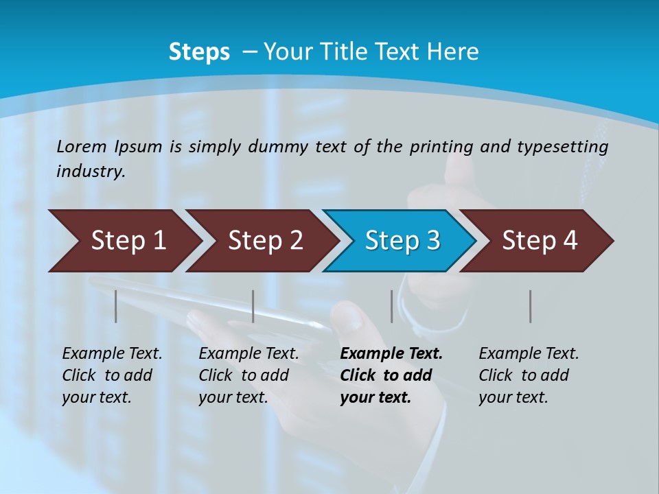 Man With A Tablet PowerPoint Template