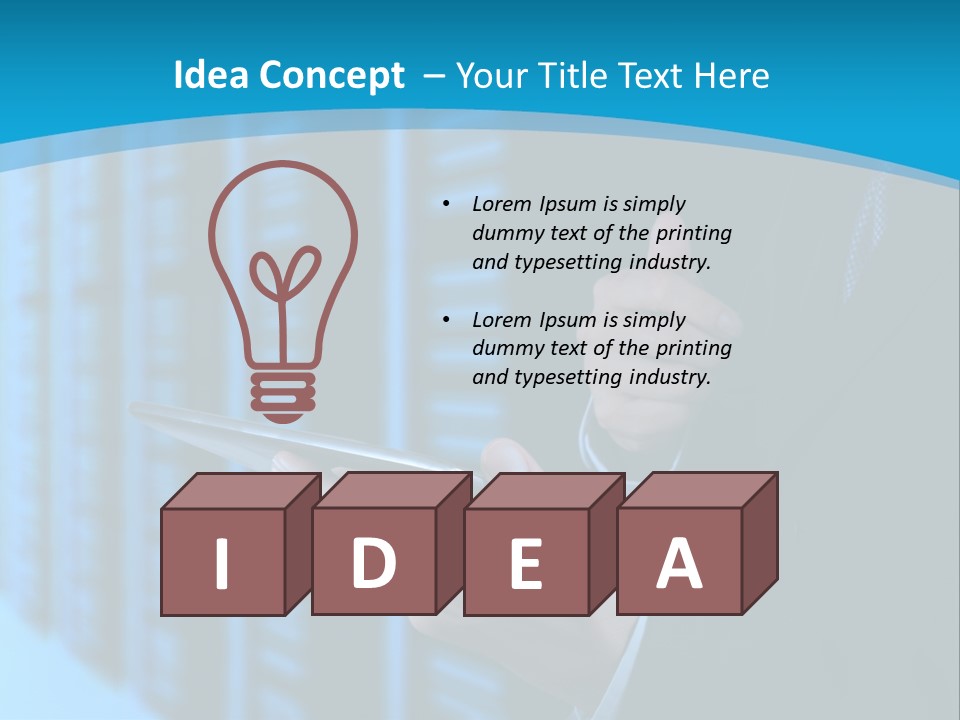 Man With A Tablet PowerPoint Template