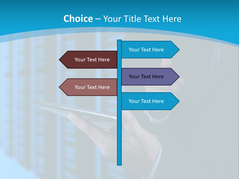 Man With A Tablet PowerPoint Template