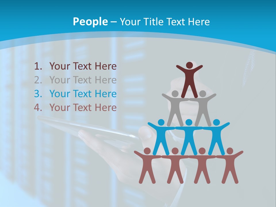 Man With A Tablet PowerPoint Template