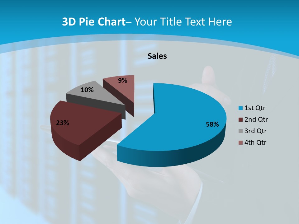 Man With A Tablet PowerPoint Template