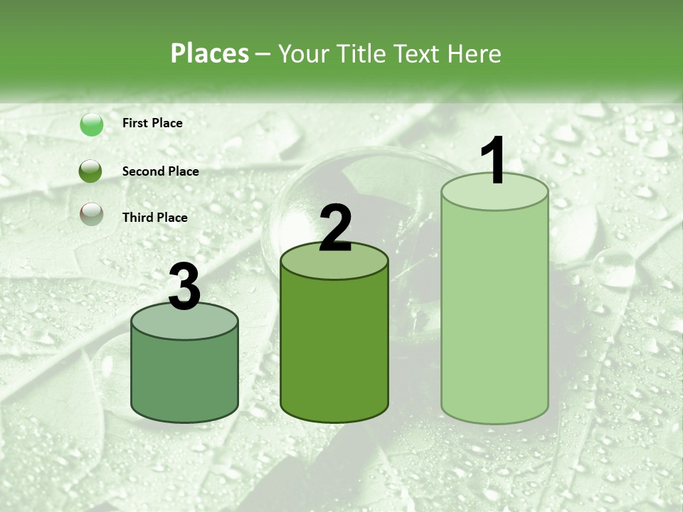 A Drop Of Water On A Leaf PowerPoint Template