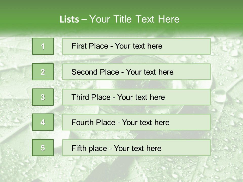 A Drop Of Water On A Leaf PowerPoint Template