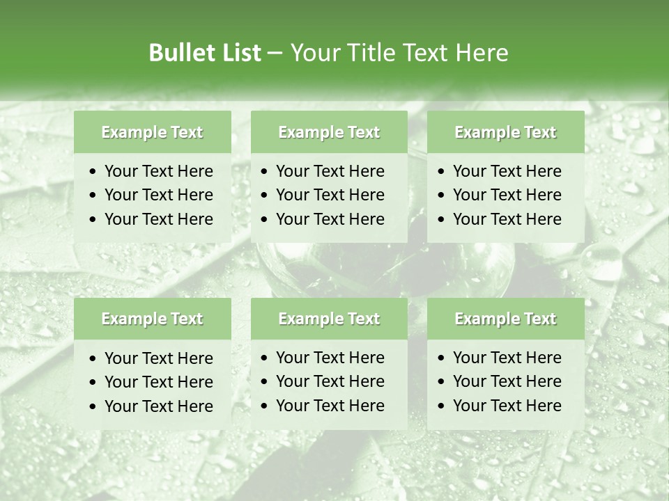 A Drop Of Water On A Leaf PowerPoint Template