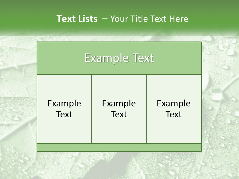 A Drop Of Water On A Leaf PowerPoint Template