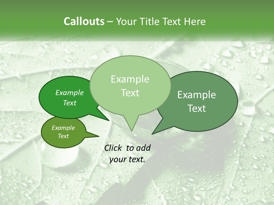 A Drop Of Water On A Leaf PowerPoint Template