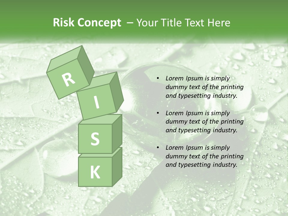 A Drop Of Water On A Leaf PowerPoint Template