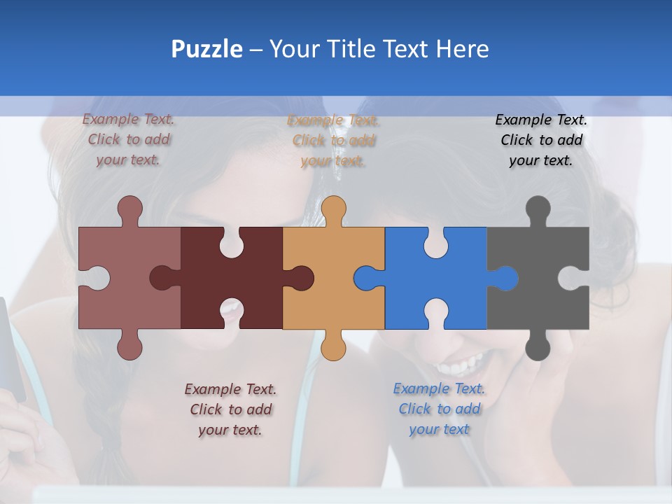 Girls Pay For Online Purchases PowerPoint Template